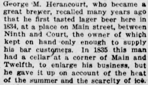 Fleischmann Saloon & Brewery George Herancourt quote Cinti Enquirer 10-29-1922